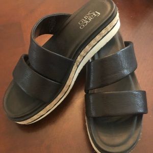 Black Franco Sarto genuine leather sandals Size 8
